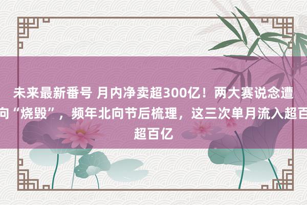 未来最新番号 月内净卖超300亿！两大赛说念遭北向“烧毁”，频年北向节后梳理，这三次单月流入超百亿