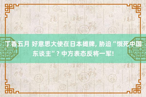 丁香五月 好意思大使在日本摊牌, 胁迫“饿死中国东谈主”? 中方表态反将一军!