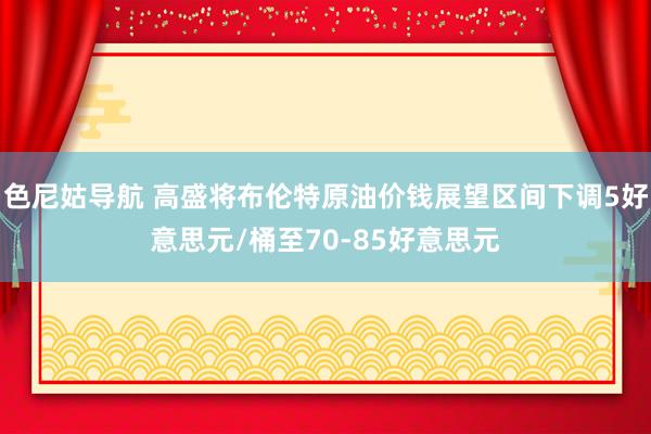 色尼姑导航 高盛将布伦特原油价钱展望区间下调5好意思元/桶至70-85好意思元