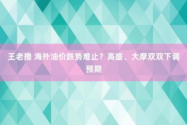 王老撸 海外油价跌势难止？高盛、大摩双双下调预期