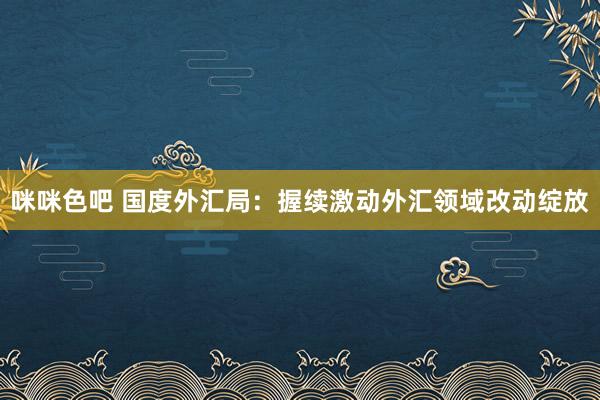 咪咪色吧 国度外汇局：握续激动外汇领域改动绽放