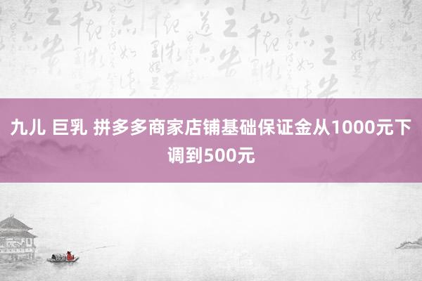 九儿 巨乳 拼多多商家店铺基础保证金从1000元下调到500元