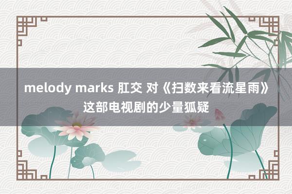 melody marks 肛交 对《扫数来看流星雨》这部电视剧的少量狐疑